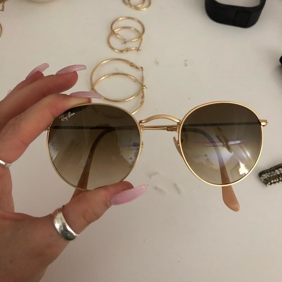 Ray-Ban Accessories - round ray ban sunglasses- gold